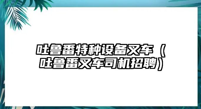 吐魯番特種設(shè)備叉車（吐魯番叉車司機(jī)招聘）