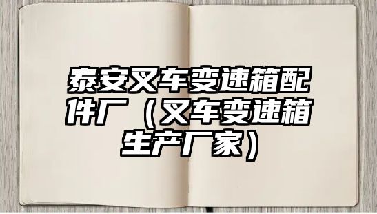 泰安叉車變速箱配件廠（叉車變速箱生產(chǎn)廠家）