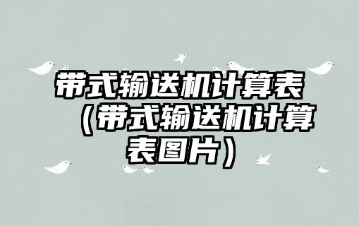 帶式輸送機計算表（帶式輸送機計算表圖片）