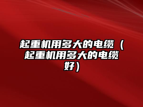 起重機(jī)用多大的電纜（起重機(jī)用多大的電纜好）