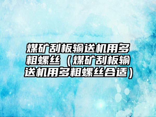 煤礦刮板輸送機(jī)用多粗螺絲（煤礦刮板輸送機(jī)用多粗螺絲合適）