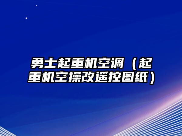 勇士起重機(jī)空調(diào)（起重機(jī)空操改遙控圖紙）