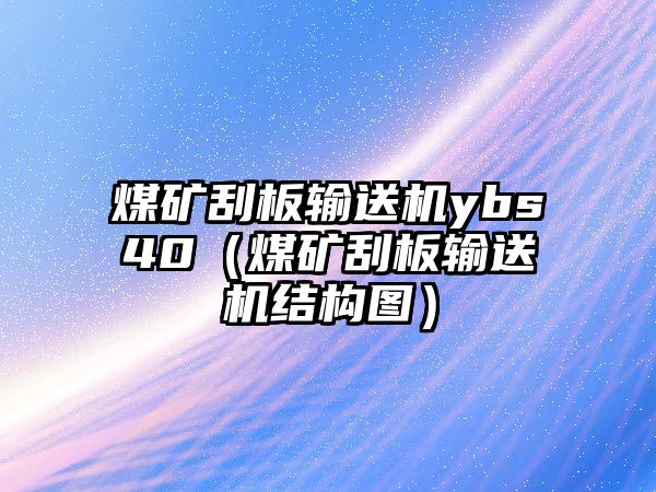 煤礦刮板輸送機ybs40（煤礦刮板輸送機結構圖）