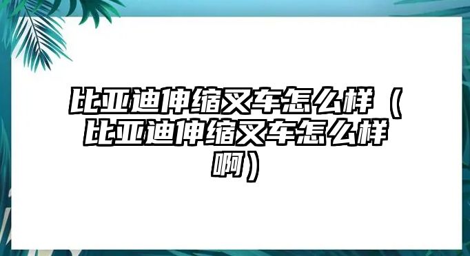 比亞迪伸縮叉車怎么樣（比亞迪伸縮叉車怎么樣?。? class=