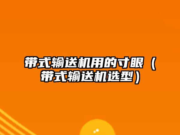 帶式輸送機用的寸眼（帶式輸送機選型）