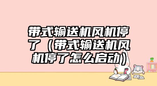 帶式輸送機風機停了（帶式輸送機風機停了怎么啟動）