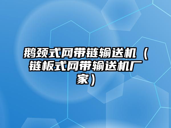 鵝頸式網帶鏈輸送機（鏈板式網帶輸送機廠家）