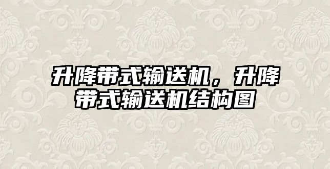 升降帶式輸送機，升降帶式輸送機結(jié)構(gòu)圖