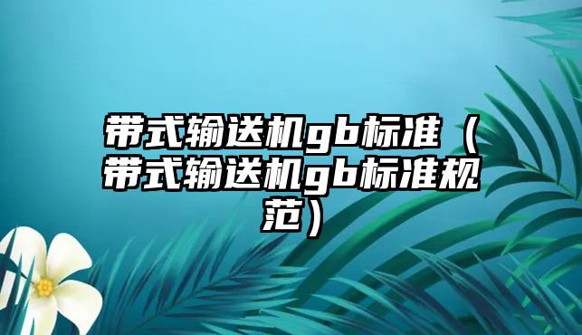 帶式輸送機(jī)gb標(biāo)準(zhǔn)（帶式輸送機(jī)gb標(biāo)準(zhǔn)規(guī)范）