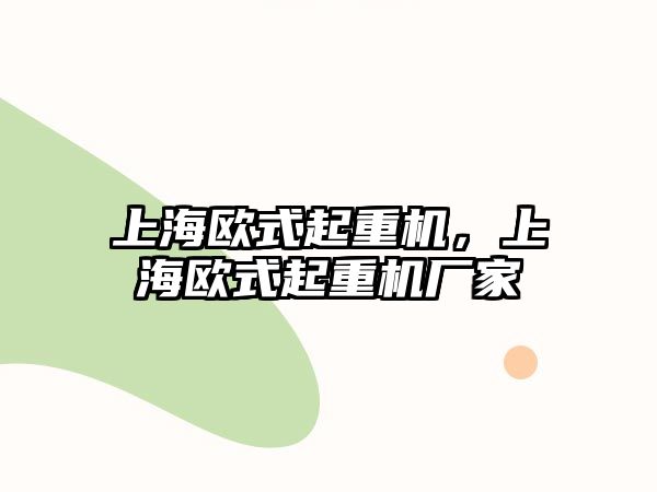 上海歐式起重機(jī)，上海歐式起重機(jī)廠家