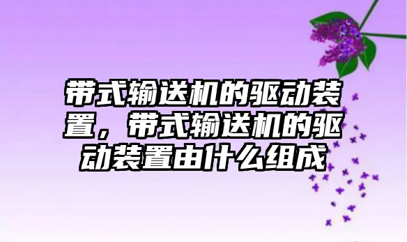 帶式輸送機的驅(qū)動裝置，帶式輸送機的驅(qū)動裝置由什么組成