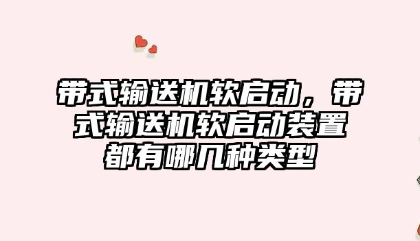 帶式輸送機軟啟動，帶式輸送機軟啟動裝置都有哪幾種類型