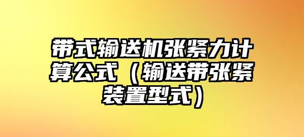 帶式輸送機(jī)張緊力計(jì)算公式（輸送帶張緊裝置型式）