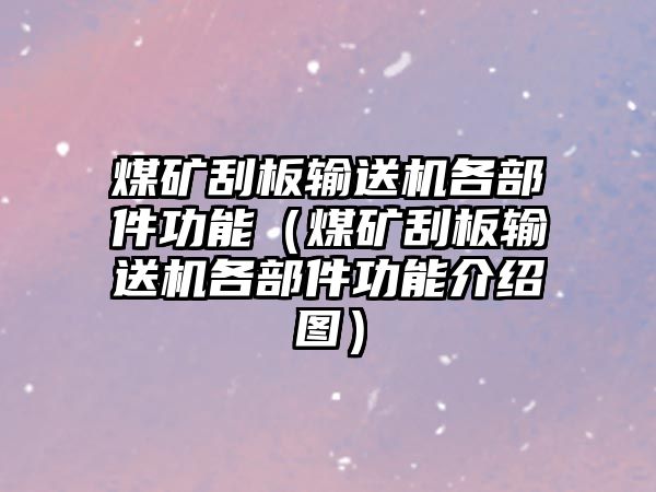 煤礦刮板輸送機(jī)各部件功能（煤礦刮板輸送機(jī)各部件功能介紹圖）