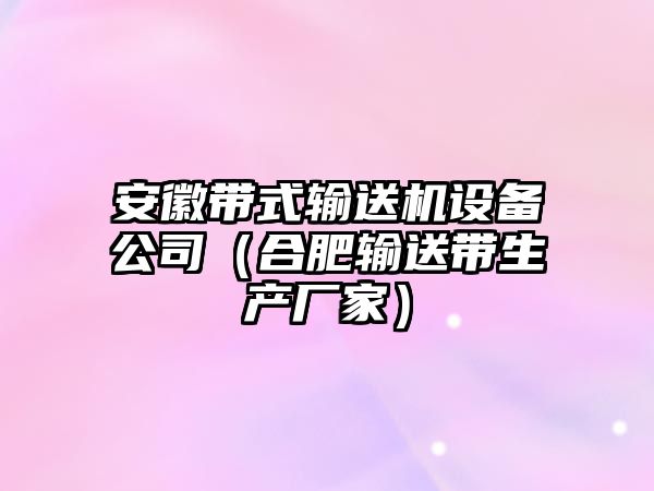 安徽帶式輸送機(jī)設(shè)備公司（合肥輸送帶生產(chǎn)廠家）