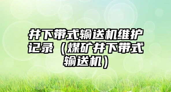 井下帶式輸送機維護記錄（煤礦井下帶式輸送機）