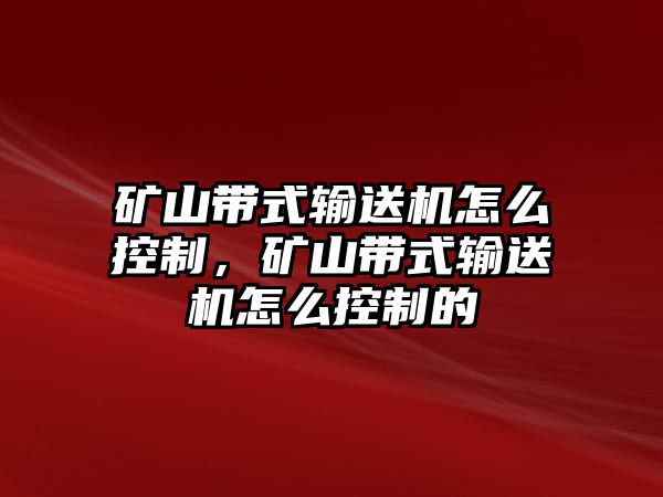 礦山帶式輸送機(jī)怎么控制，礦山帶式輸送機(jī)怎么控制的