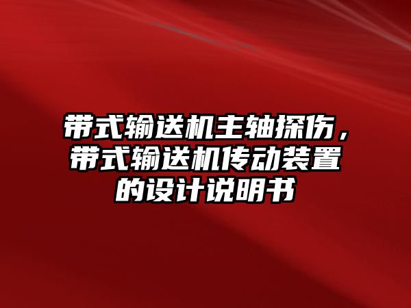 帶式輸送機主軸探傷，帶式輸送機傳動裝置的設(shè)計說明書