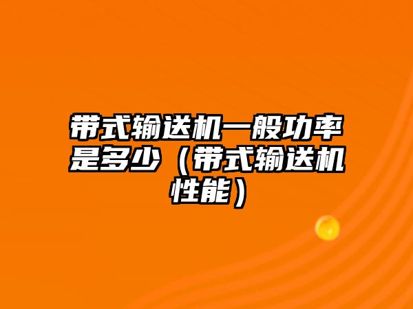 帶式輸送機(jī)一般功率是多少（帶式輸送機(jī)性能）