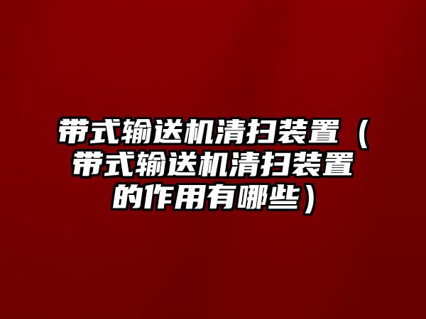 帶式輸送機(jī)清掃裝置（帶式輸送機(jī)清掃裝置的作用有哪些）