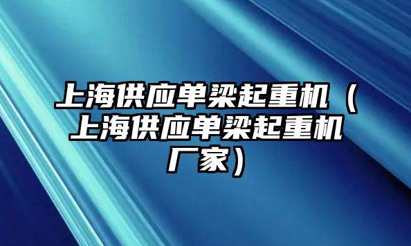 上海供應(yīng)單梁起重機(jī)（上海供應(yīng)單梁起重機(jī)廠家）