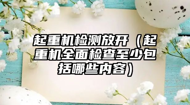 起重機檢測放開（起重機全面檢查至少包括哪些內(nèi)容）