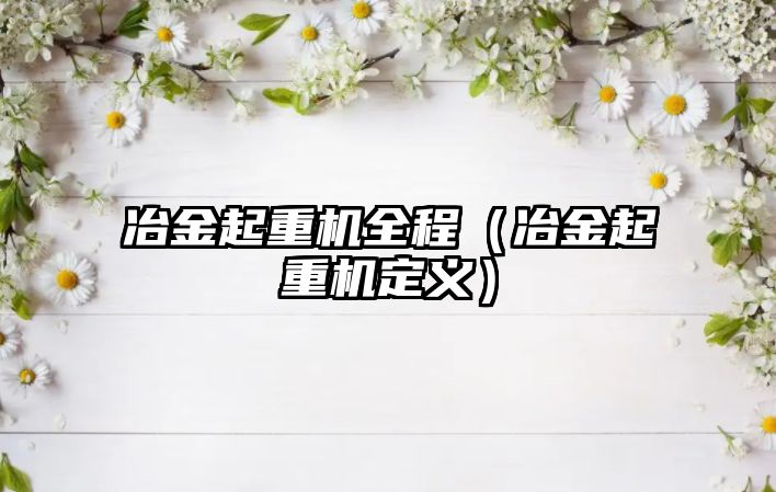 冶金起重機全程（冶金起重機定義）