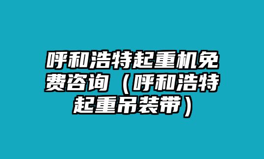 呼和浩特起重機免費咨詢（呼和浩特起重吊裝帶）