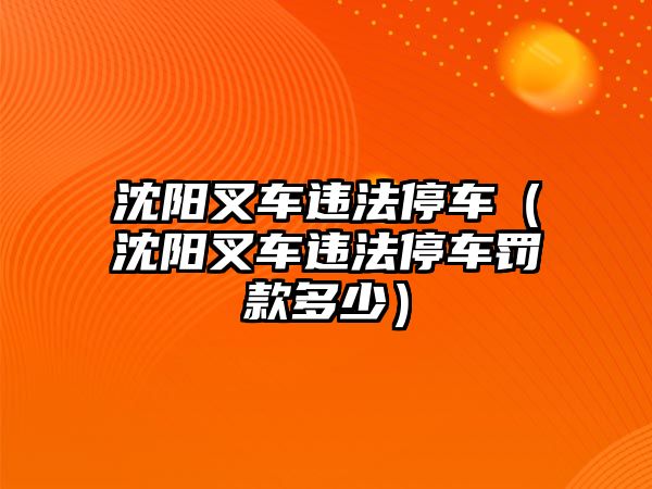 沈陽叉車違法停車（沈陽叉車違法停車罰款多少）