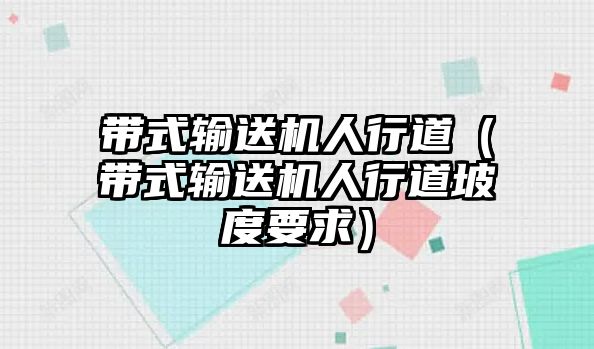 帶式輸送機人行道（帶式輸送機人行道坡度要求）