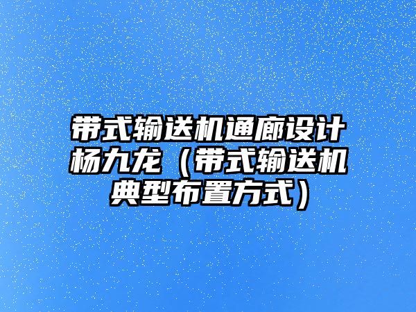 帶式輸送機通廊設(shè)計楊九龍（帶式輸送機典型布置方式）