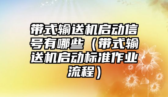 帶式輸送機啟動信號有哪些（帶式輸送機啟動標準作業(yè)流程）