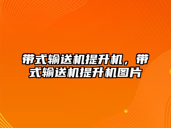 帶式輸送機提升機，帶式輸送機提升機圖片