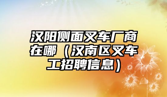 漢陽側面叉車廠商在哪（漢南區(qū)叉車工招聘信息）