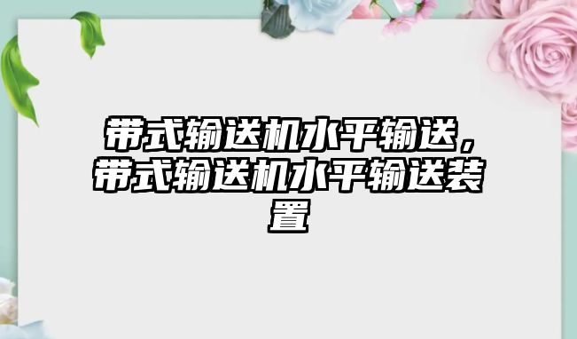 帶式輸送機(jī)水平輸送，帶式輸送機(jī)水平輸送裝置