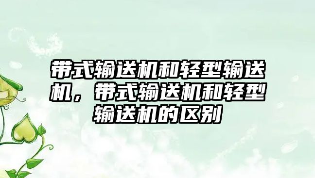 帶式輸送機(jī)和輕型輸送機(jī)，帶式輸送機(jī)和輕型輸送機(jī)的區(qū)別