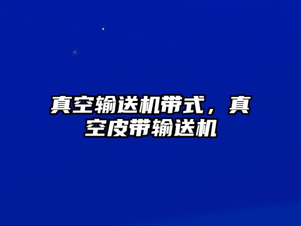 真空輸送機(jī)帶式，真空皮帶輸送機(jī)