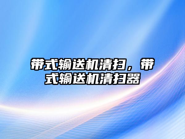 帶式輸送機清掃，帶式輸送機清掃器