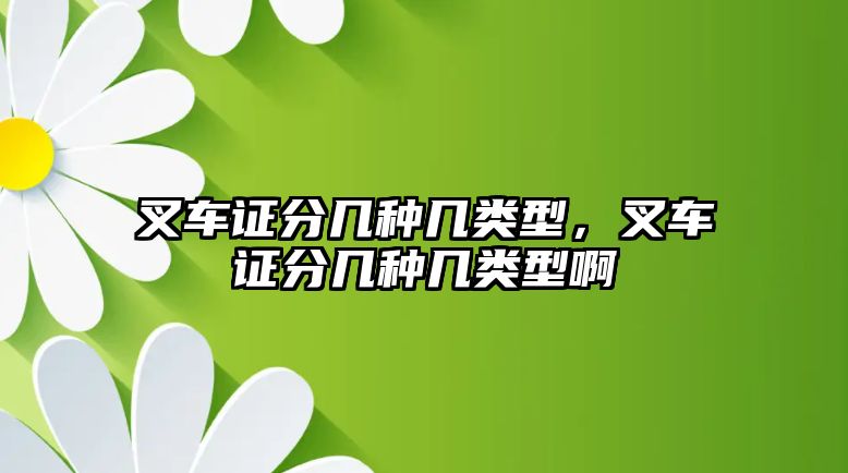 叉車證分幾種幾類型，叉車證分幾種幾類型啊