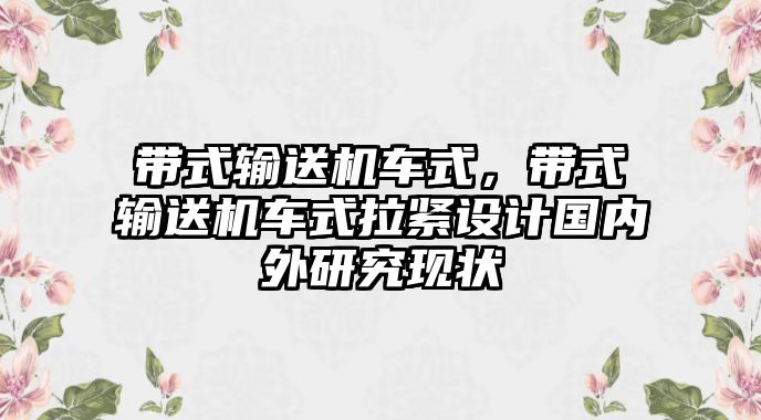 帶式輸送機車式，帶式輸送機車式拉緊設(shè)計國內(nèi)外研究現(xiàn)狀