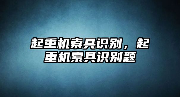 起重機(jī)索具識(shí)別，起重機(jī)索具識(shí)別題