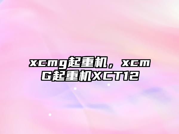 xcmg起重機，xcmG起重機XCT12