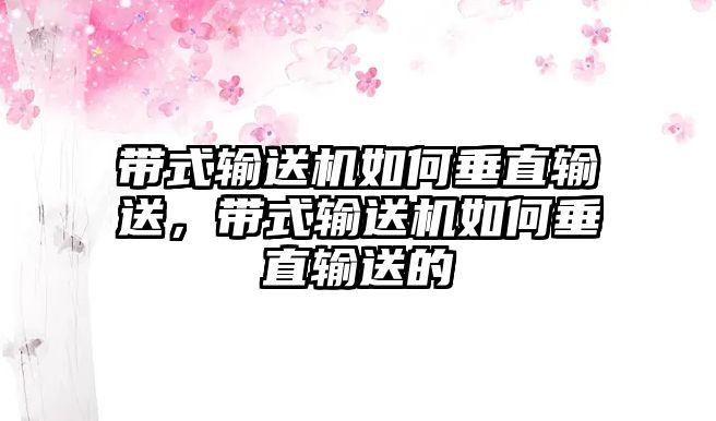 帶式輸送機如何垂直輸送，帶式輸送機如何垂直輸送的