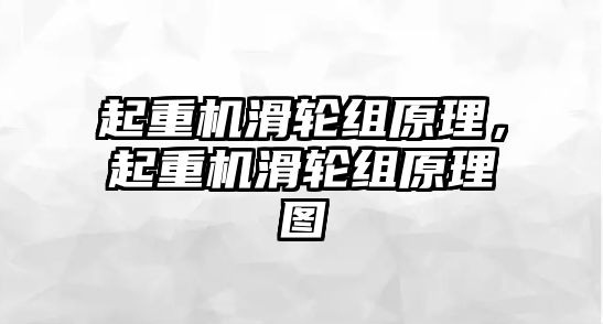 起重機滑輪組原理，起重機滑輪組原理圖