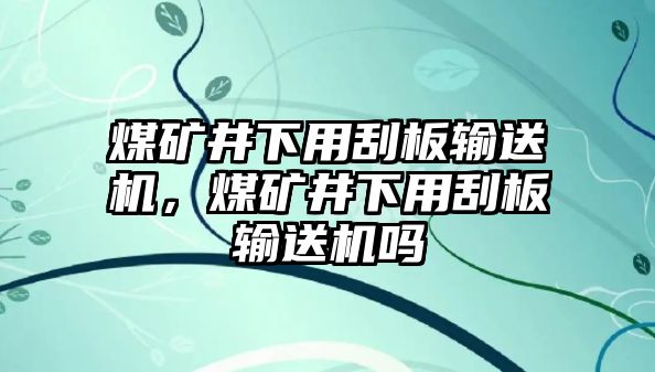 煤礦井下用刮板輸送機(jī)，煤礦井下用刮板輸送機(jī)嗎