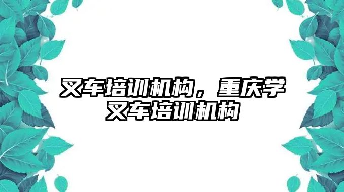 叉車培訓(xùn)機(jī)構(gòu)，重慶學(xué)叉車培訓(xùn)機(jī)構(gòu)