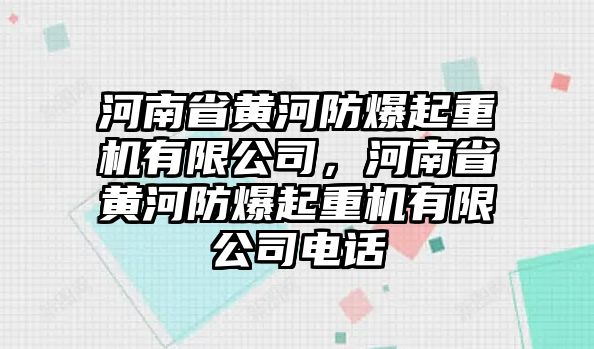 河南省黃河防爆起重機(jī)有限公司，河南省黃河防爆起重機(jī)有限公司電話