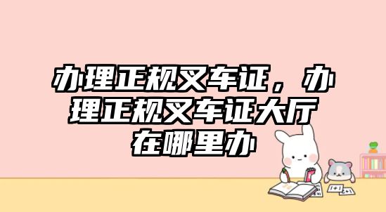 辦理正規(guī)叉車證，辦理正規(guī)叉車證大廳在哪里辦